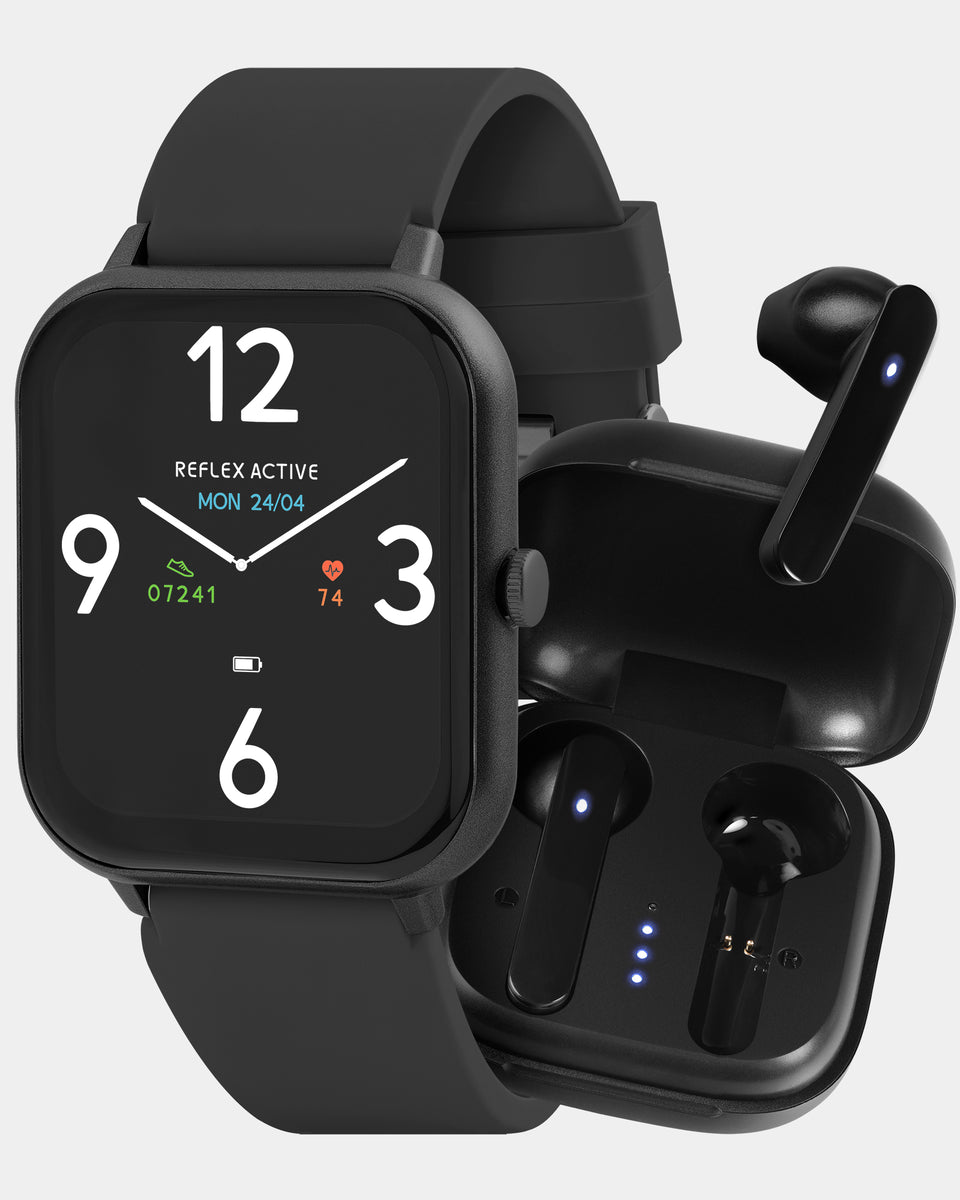 Series 17 Black Smart Watch True Wireless Sound Earbud Set