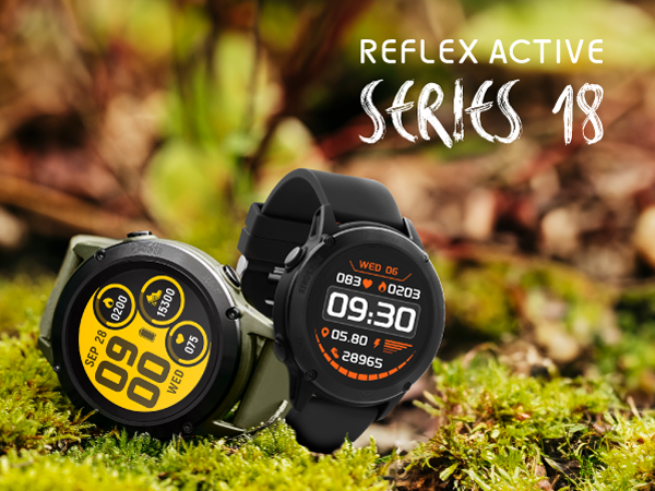 Khaki Green GPS Smart Watch Series 18 Reflex Active