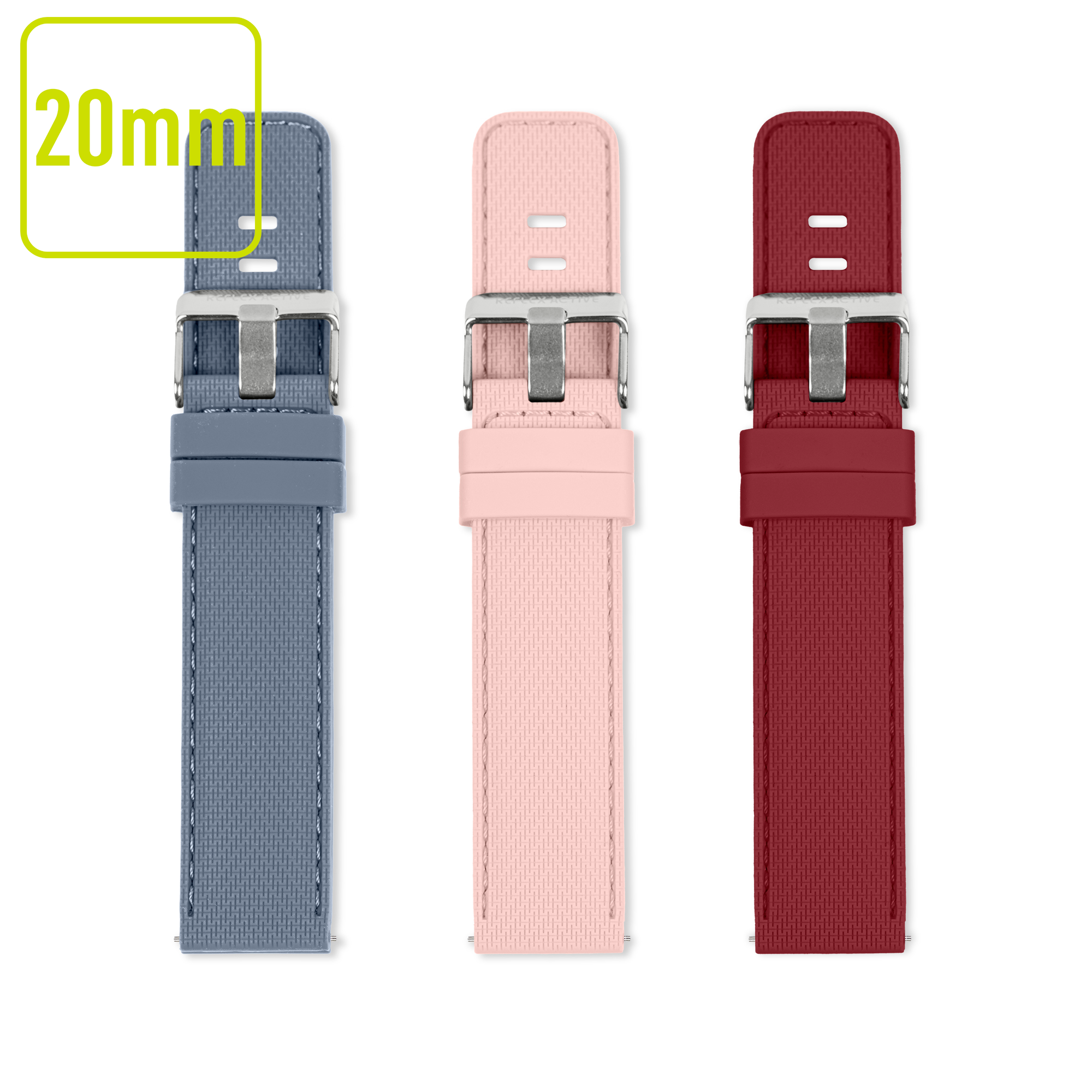 20mm Interchangeable Strap Pack Red Pink &