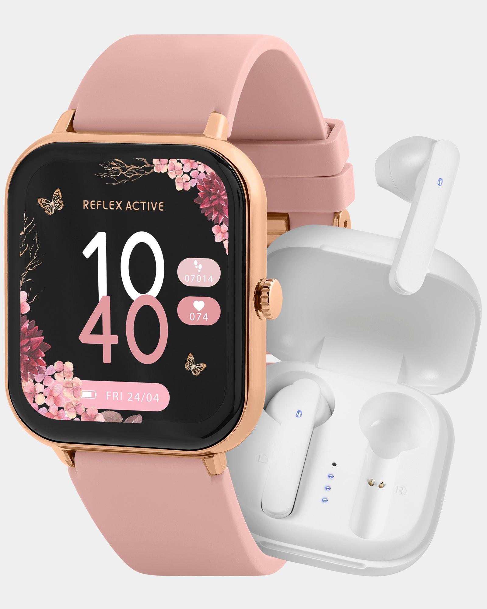 Series 23 Pink Smart Watch True Wireless Sound Earbud Set