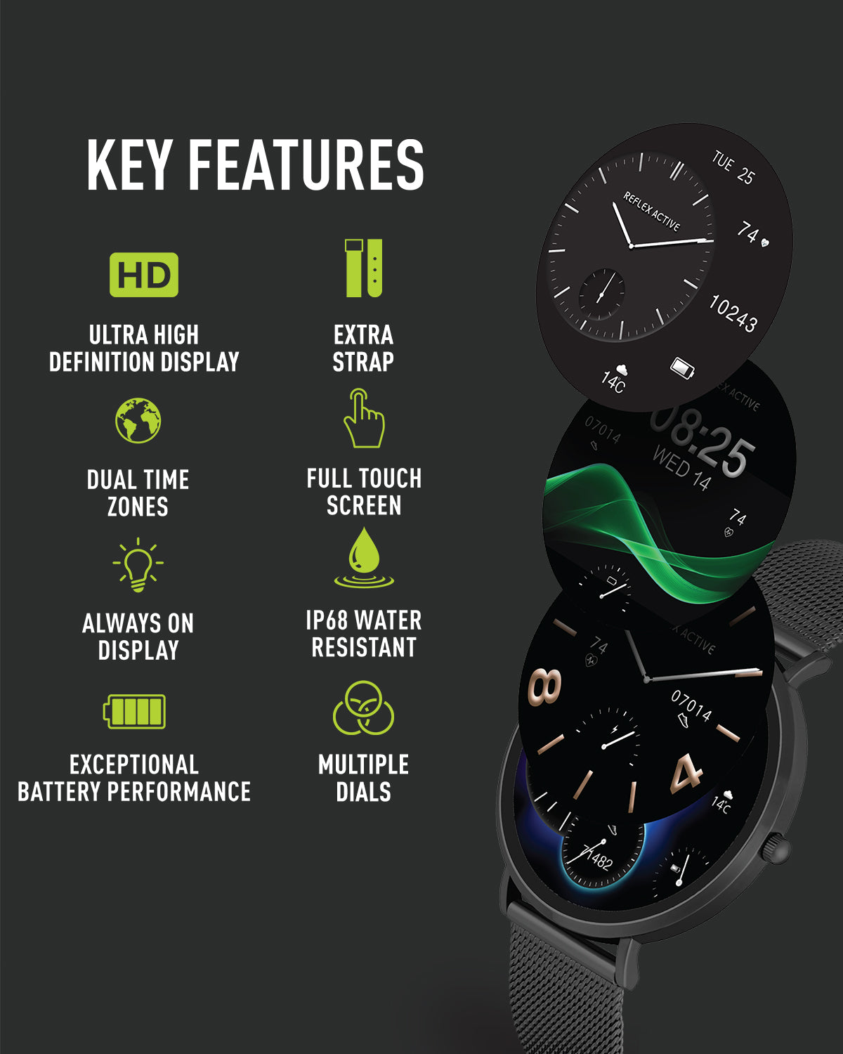 Series 42 Amoled Mesh and Grey Silicone Smart Watch Set